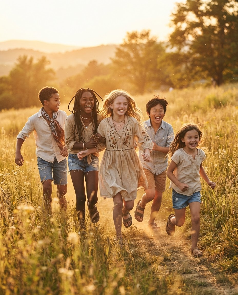Children building friendship and resilience together at camp
