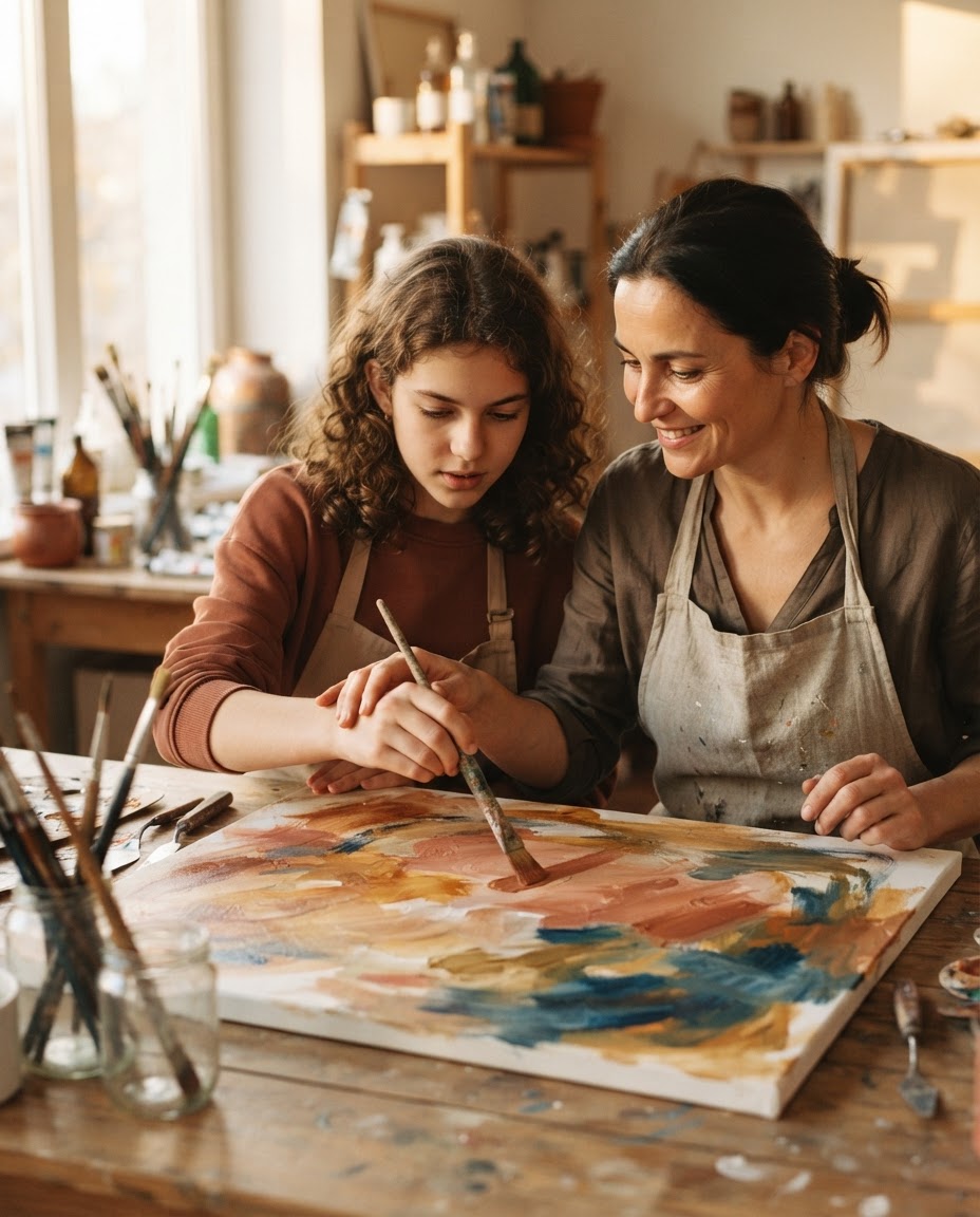 A child exploring creativity and personal talents